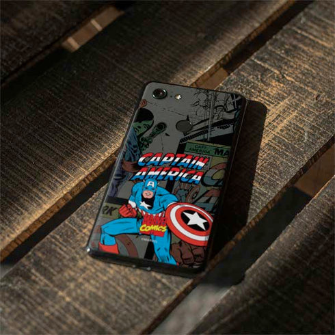 Marvel Classic Comics Captain America Vintage Google Pixel 3 XL Skin